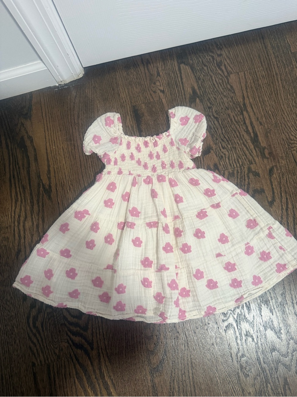 For Love And Lemons Cream Dress with Pink Floral Print girls dress